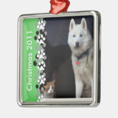 Foto Siberian Husky Metalen Ornament (Links)