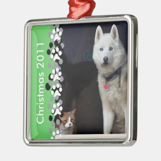 Foto Siberian Husky Metalen Ornament (Links)