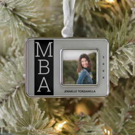 Foto Silver Black MBA-Afstuderen Verzilverd Omlijst Ornament
