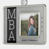 Foto Silver Black MBA-Afstuderen Verzilverd Omlijst Ornament (Links)