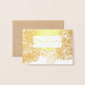 Foto: Silver Foil Weddenschap Initialen Tree Dank Folie Kaarten (Voorkant met envelop)