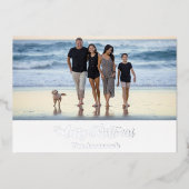 Foto Silver Gold Roos Gold Foil kerstfeestdag Folie Feestdagenkaart (Voorkant)