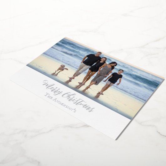 Foto Silver Gold Roos Gold Foil kerstfeestdag Folie Feestdagenkaart (Gedraaid)