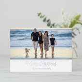 Foto Silver Gold Roos Gold Foil kerstfeestdag Folie Feestdagenkaart (Staand Voorkant)