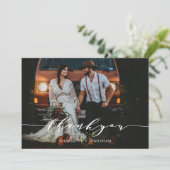 Foto Simple Botanical Bohemian Terracotta Wedding Bedankkaart (Staand voorkant)