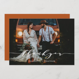 Foto Simple Botanical Bohemian Terracotta Wedding Bedankkaart