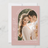 Foto Simple Elegant Blush Pink Wedding Save The Date (Voorkant)