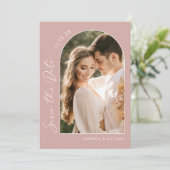 Foto Simple Elegant Blush Pink Wedding Save The Date (Staand voorkant)