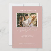 Foto Simple Elegant Blush Pink Wedding Save The Date (Achterkant)