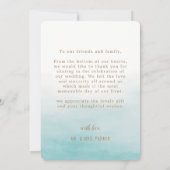 Foto Simple Elegant Custom Wedding Hand Lettered Bedankkaart (Achterkant)