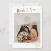 Foto Simple Elegant Custom Wedding Hand Lettered Bedankkaart (Voorkant)