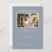 Foto Simple Elegant Dusty Blue Wedding Save The Date (Achterkant)