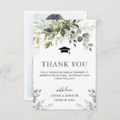 FOTO Simple Elegant Eucalyptus Foliage Afstuderen Bedankkaart (Voorkant / Achterkant)