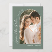 Foto Simple Elegant Sage Green Wedding Save The Date (Voorkant)