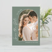 Foto Simple Elegant Sage Green Wedding Save The Date (Staand voorkant)