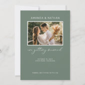 Foto Simple Elegant Sage Green Wedding Save The Date (Achterkant)
