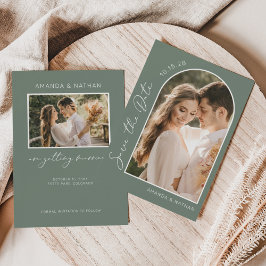 Foto Simple Elegant Sage Green Wedding Save The Date