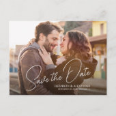 Foto Simple Elegant Script Announding Briefkaart (Voorkant)