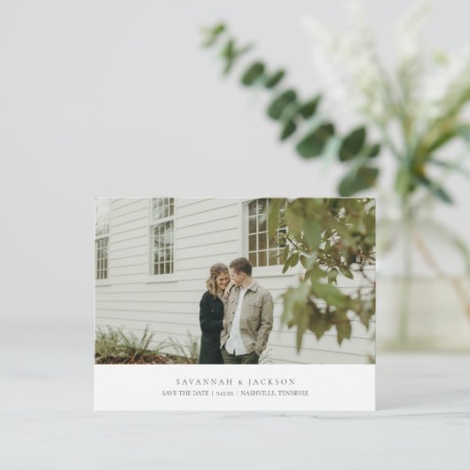 Foto Simple Elegant Wedding Save the Date Briefkaart (Staand voorkant)