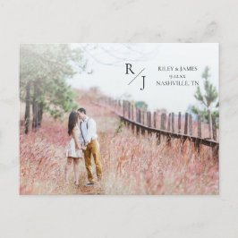 Foto Simple Monogram Weddenschap Save the Date Briefkaart