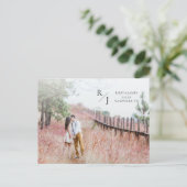 Foto Simple Monogram Weddenschap Save the Date Briefkaart (Staand voorkant)