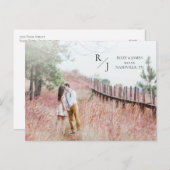 Foto Simple Monogram Weddenschap Save the Date Briefkaart (Voorkant / Achterkant)