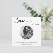 *~* FOTO Simple Peach Boho Wedding Save the Date (Staand voorkant)