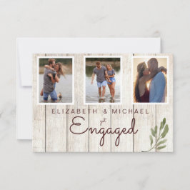 Foto Simple Wood Rustic Modern Verloving Save The Date