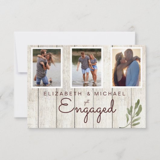 Foto Simple Wood Rustic Modern Verloving Save The Date (Voorkant)
