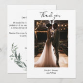 Foto Simplistic Eucalyptus bruiloft bedankje Kaart (Voorkant / Achterkant)