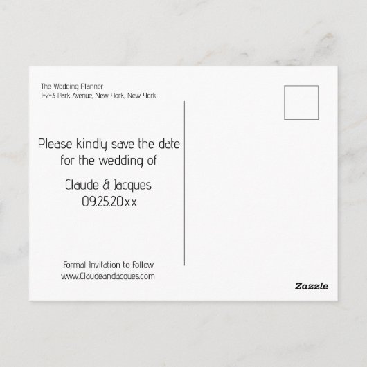 Foto Simplistische Eucalyptus Bewaar het datum Bri Briefkaart (Achterkant)