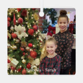 Foto & Sinterklaas Personaliseer Tekst Naam & Jaar Metalen Ornament (Achterkant)