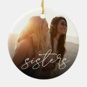 Foto Sisters Overlay Keramisch Ornament (Achterkant)