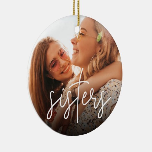 Foto Sisters Overlay Keramisch Ornament (Rechts)