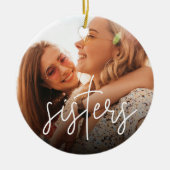Foto Sisters Overlay Keramisch Ornament (Voorkant)