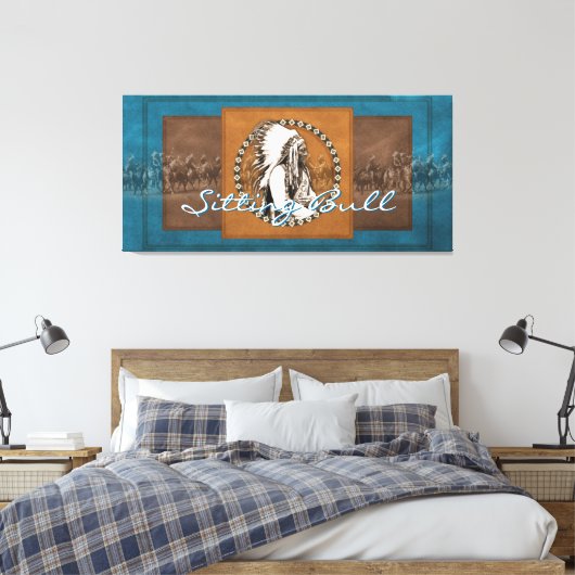  foto Sitting Bull Wrapped Canvas (Insitu (Slaapkamer))
