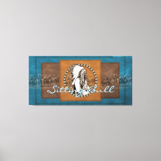  foto Sitting Bull Wrapped Canvas Afdruk (Voorkant)