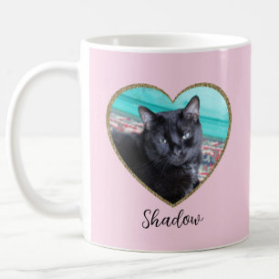 Foto sjabloon Glitter Hart Roze Huisdieren Aangepa Koffiemok