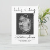 Foto Sjabloon Harde Typografie Nieuwe Baby Boy (Staand voorkant)