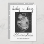 Foto Sjabloon Harde Typografie Nieuwe Baby Boy (Voorkant / Achterkant)