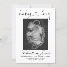 Foto Sjabloon Harde Typografie Nieuwe Baby Boy