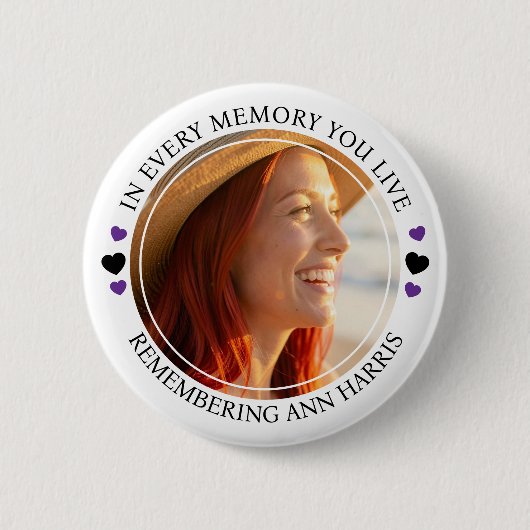 Foto sjabloon Herdenkingsherinnering Ronde Button 5,7 Cm (Voorkant)