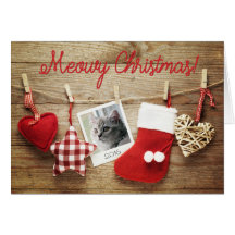 Foto Sjabloon Meowy Kerstmis! Kaart