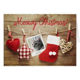 Foto Sjabloon Meowy Kerstmis! Kaart