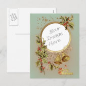  foto-sjabloon met kersttintage feestdagenkaart (Voorkant / Achterkant)