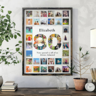 Foto sjabloon voor 80ste verjaardag poster