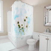 *~* Foto SKY Pink Flowers FLORAL AR15 Douchegordijn (In situ)