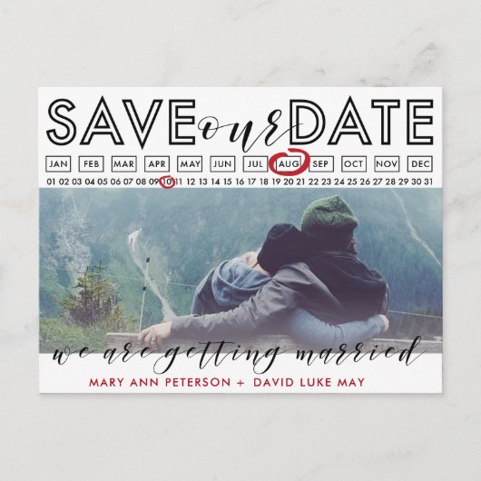 Foto Sla de datum Foto briefkaart met agenda (Voorkant)