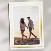 Foto Sla de datum op Minimal Elegant lijsten Gold Folie Uitnodiging