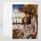 Foto Sla de datum op | Moderne elegante gepersonal Save The Date (Voorkant / Achterkant)
